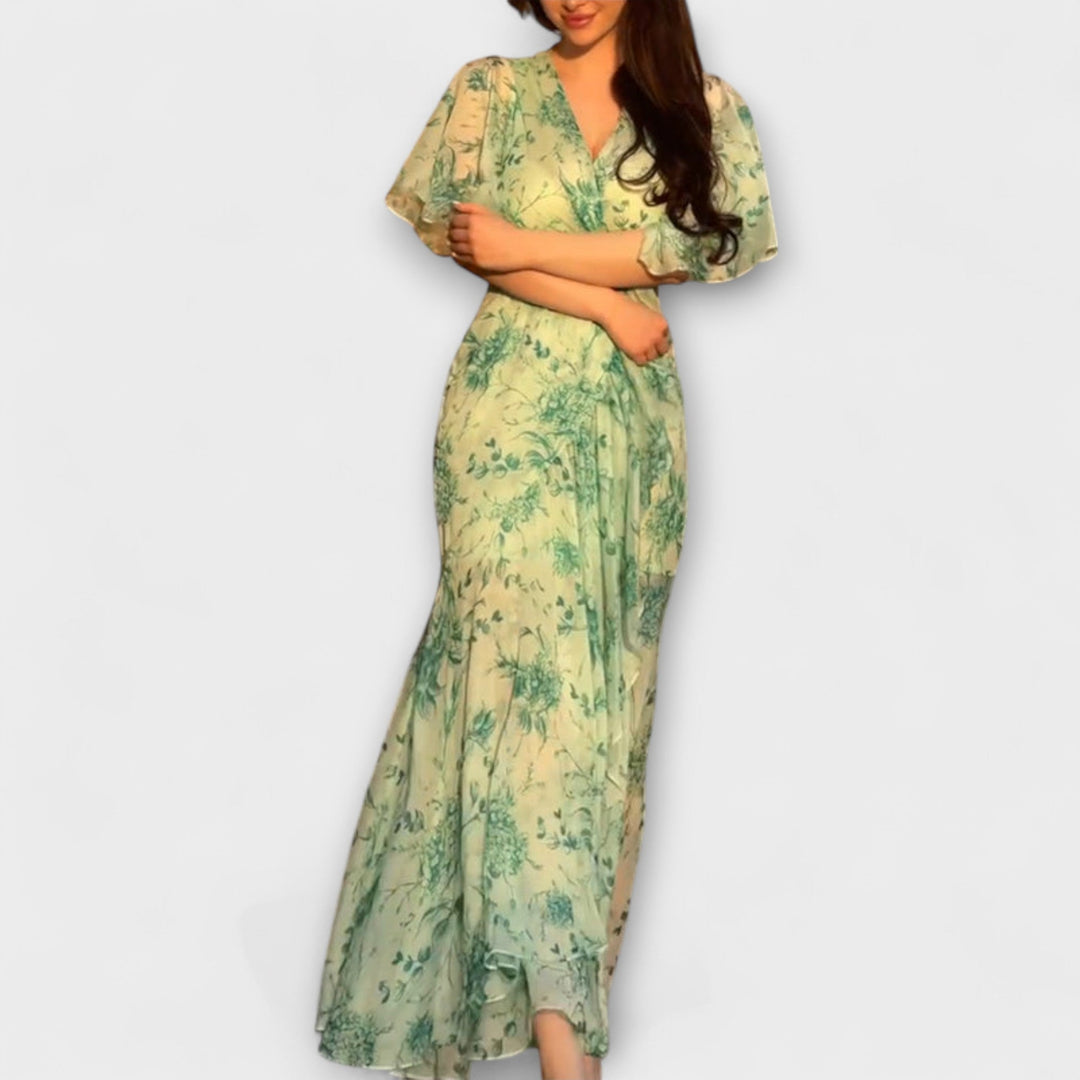 Lana - Vestidos florales con escote en V