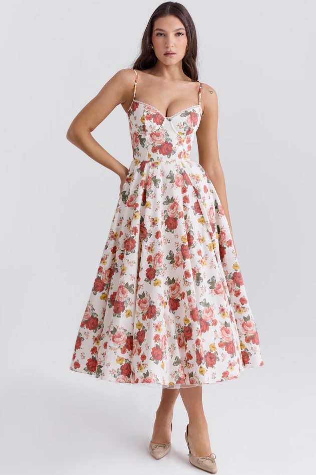 Luce - Midi Dress in Satin Tulle