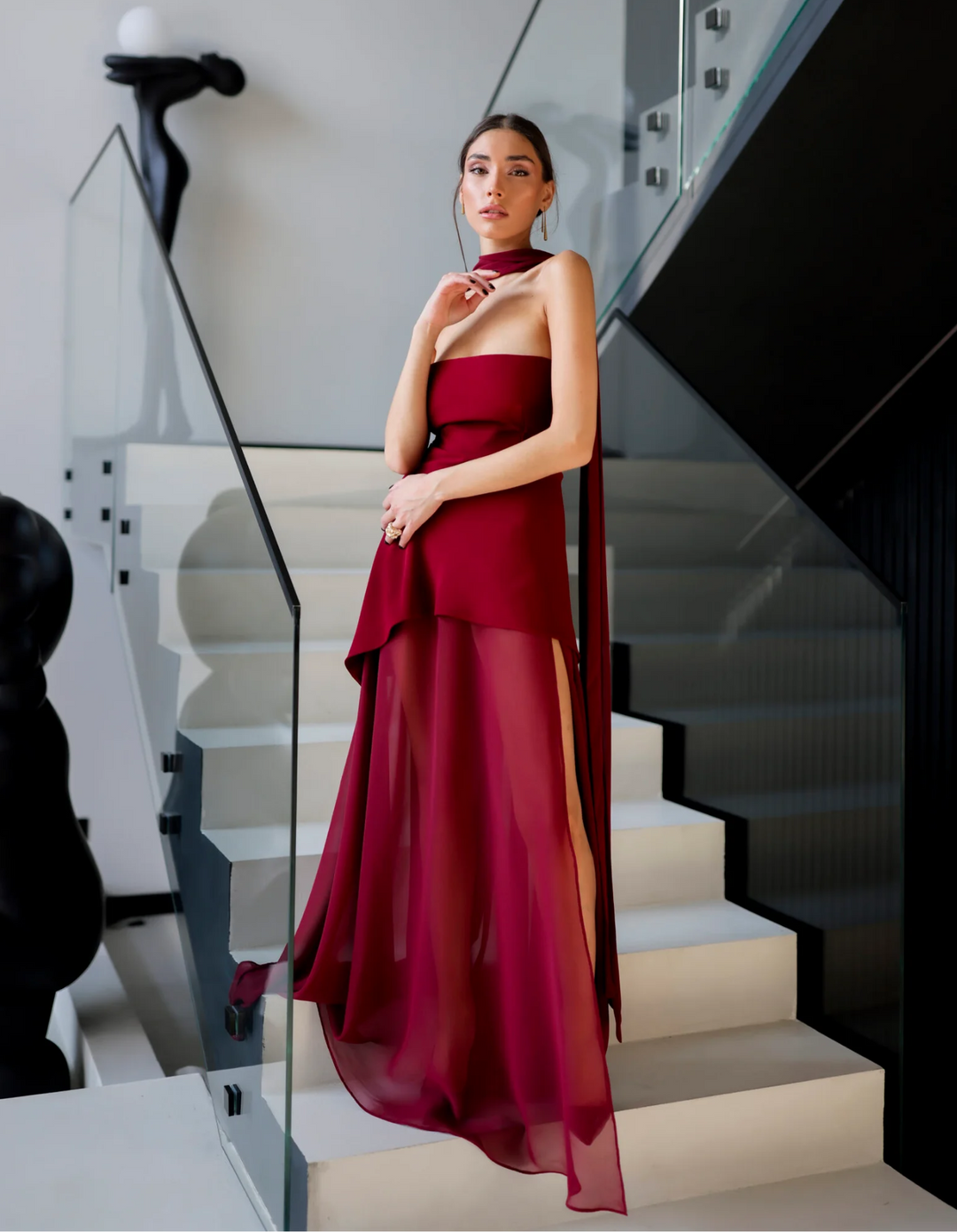 Aylin – Vestido maxi de gasa sin mangas