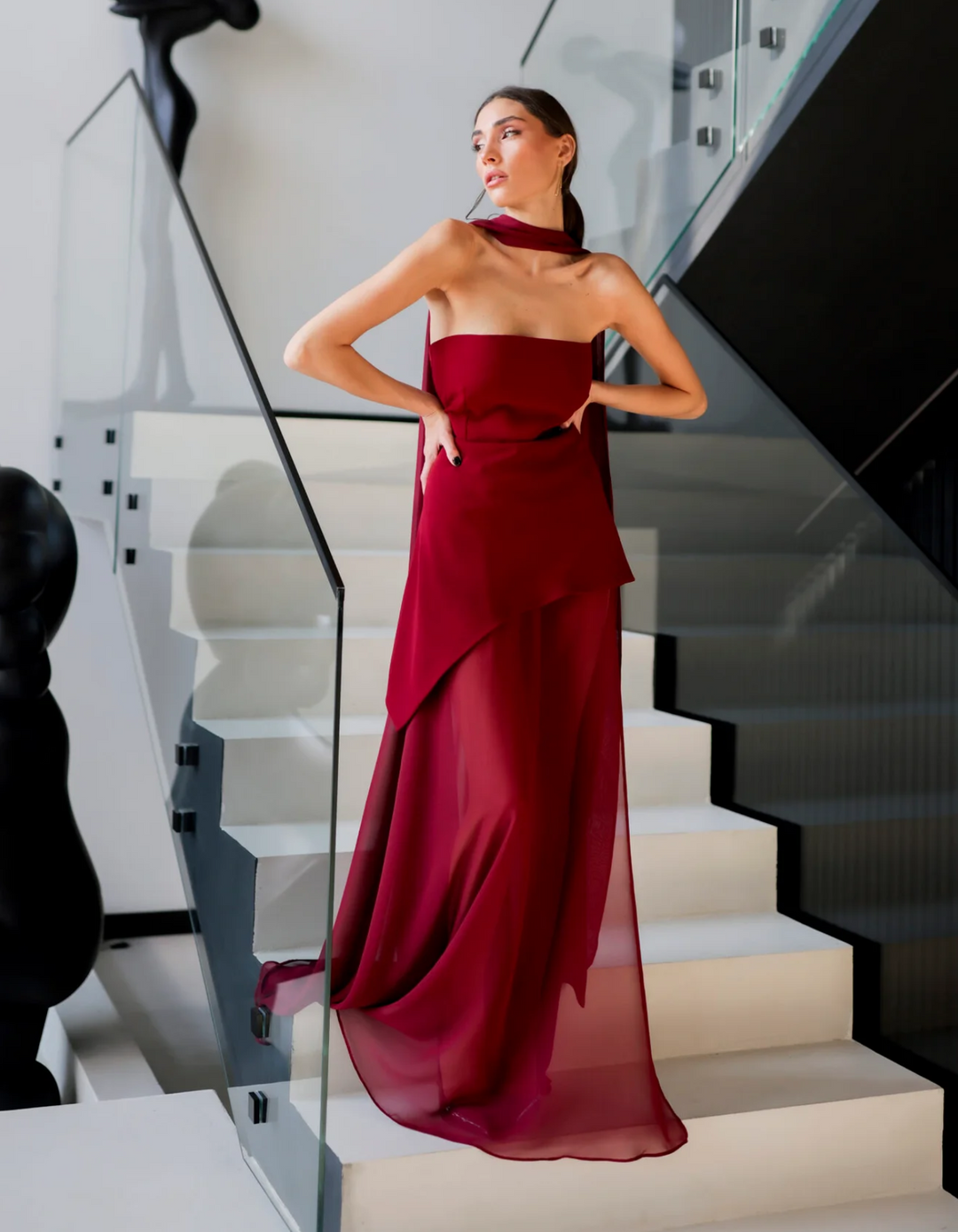 Aylin – Vestido maxi de gasa sin mangas