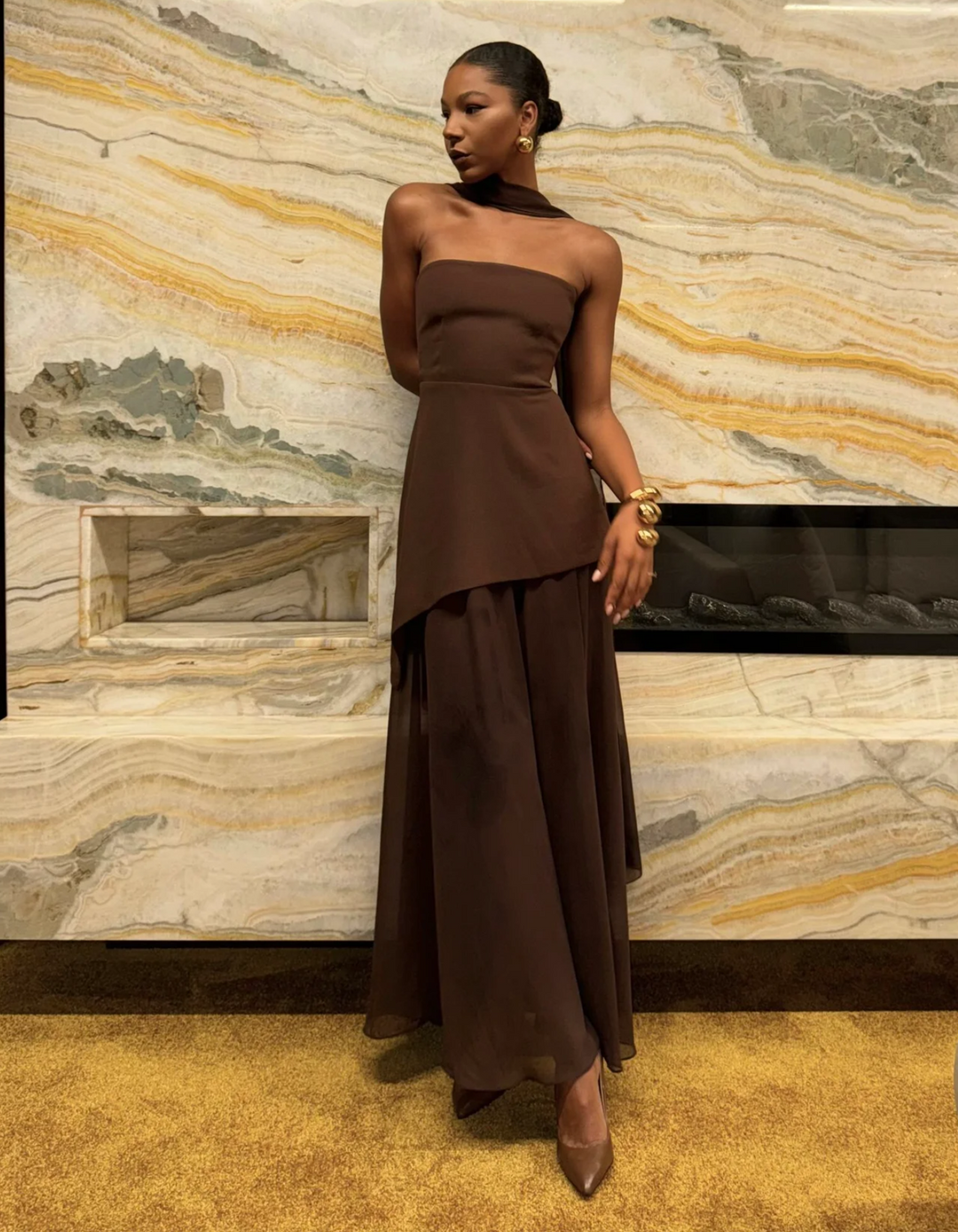 Aylin – Vestido maxi de gasa sin mangas