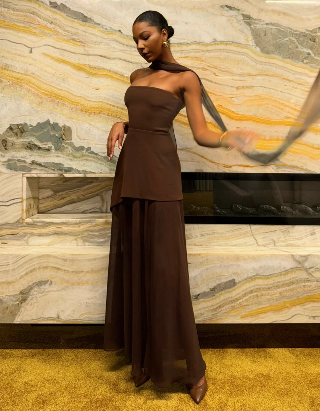 Aylin – Vestido maxi de gasa sin mangas