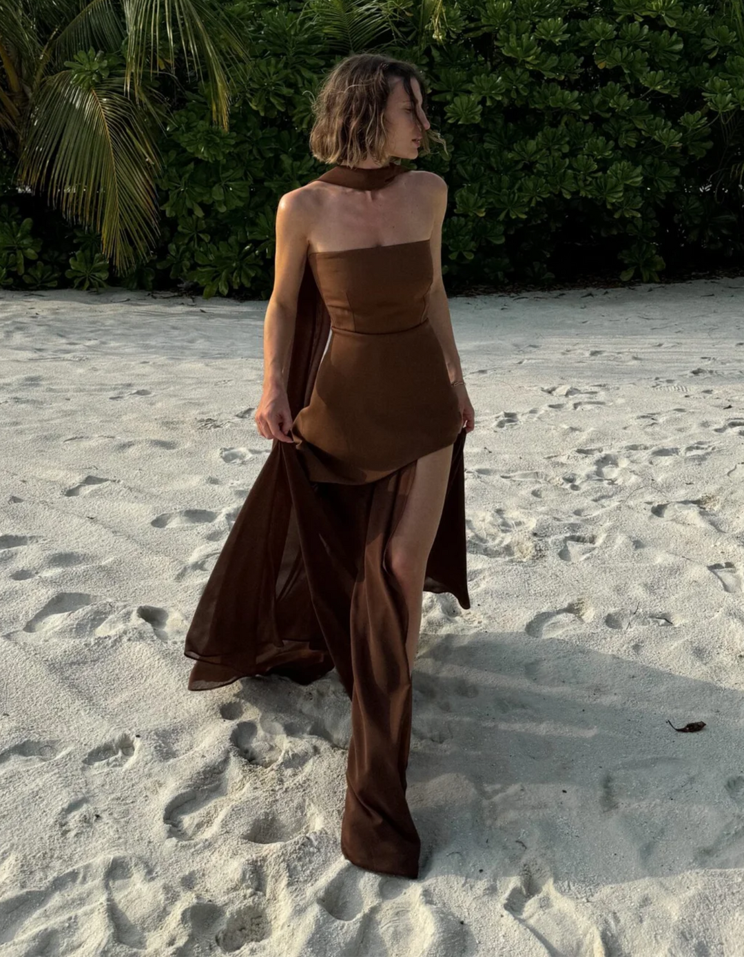 Aylin – Vestido maxi de gasa sin mangas