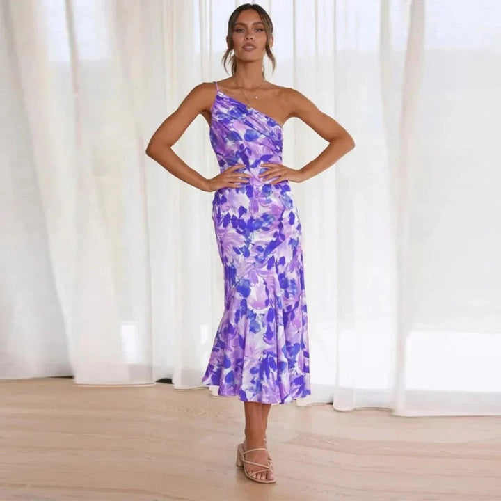Eliza - Vestido Midi Asimétrico de Un Hombro