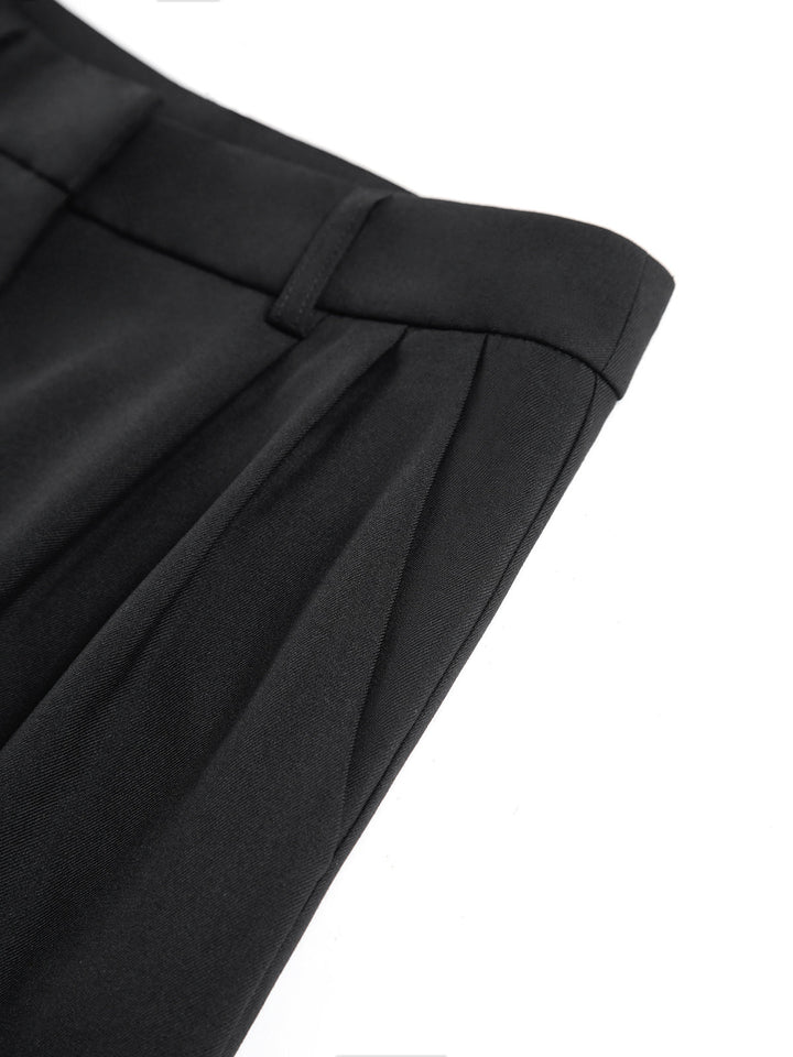 Pantalones de Pierna Ancha Lisos Sin Cinturón