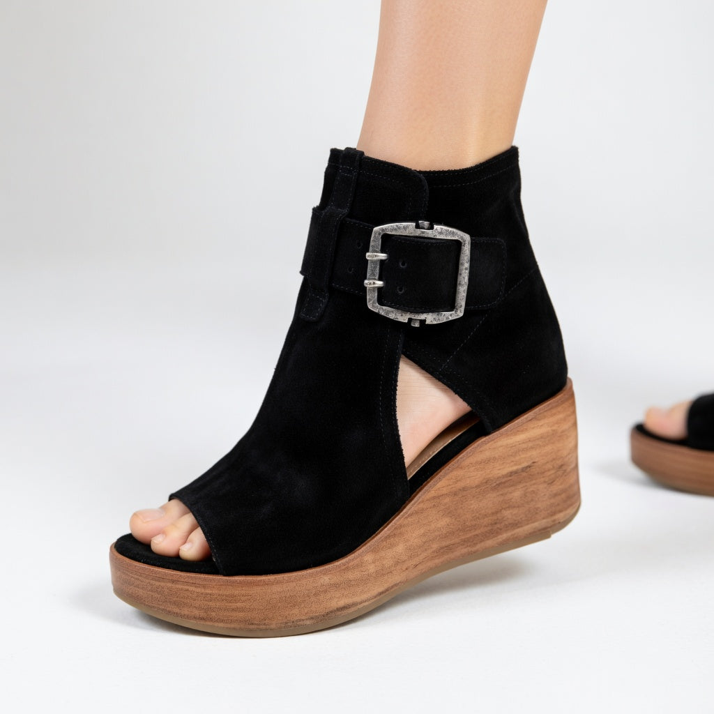 Sarah™ — Botines Abiertos de Cuña con Diseño Moderno