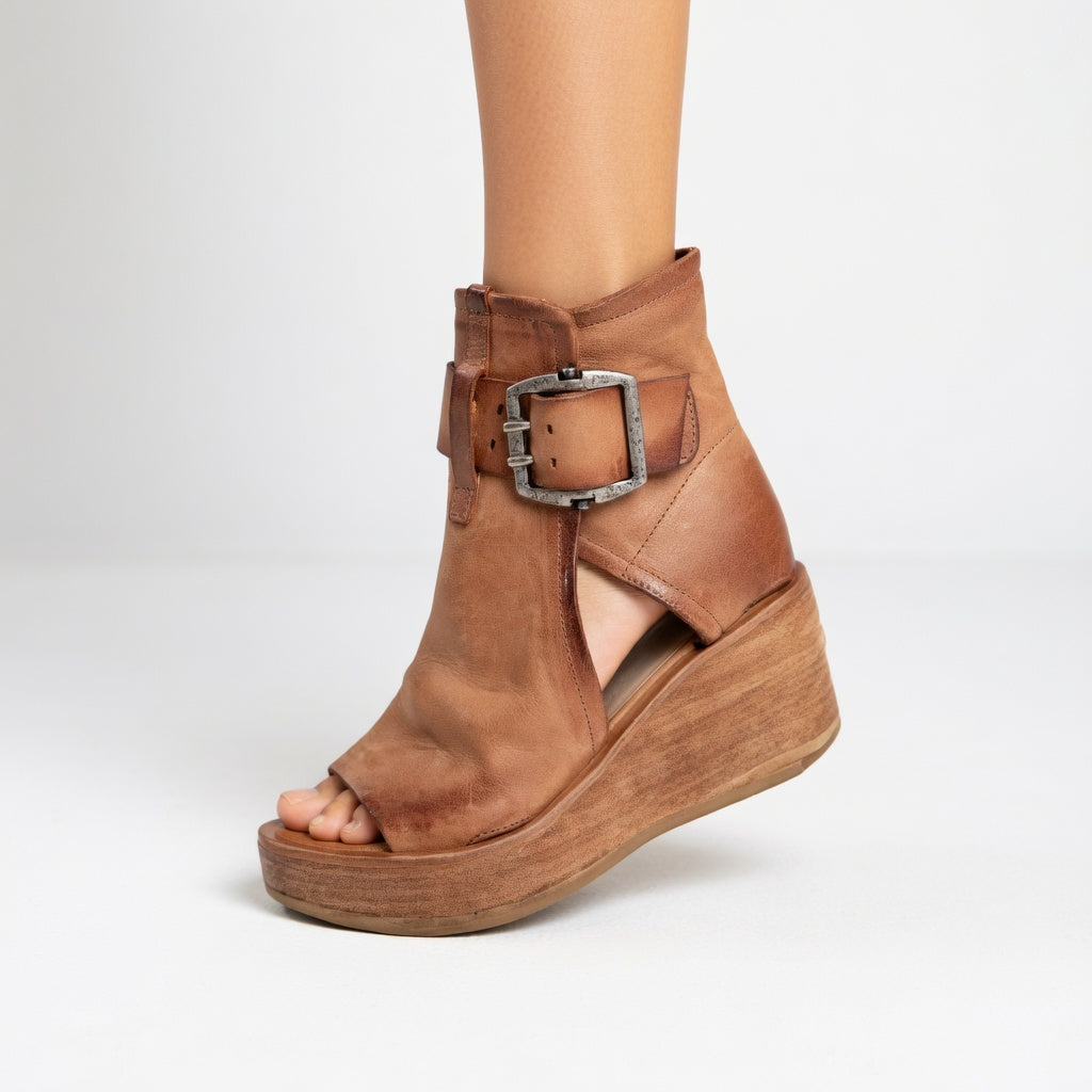 Sarah™ — Botines Abiertos de Cuña con Diseño Moderno