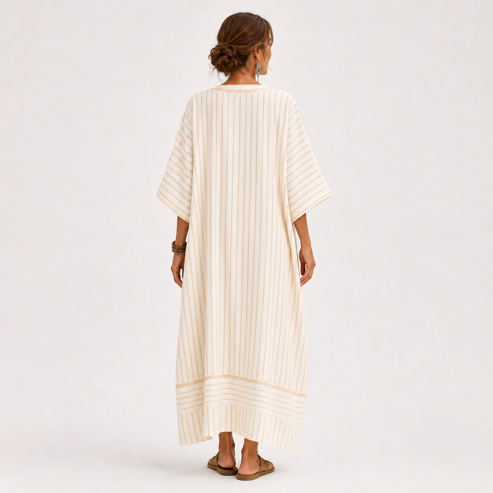 Caftán Farah Beige Rayas