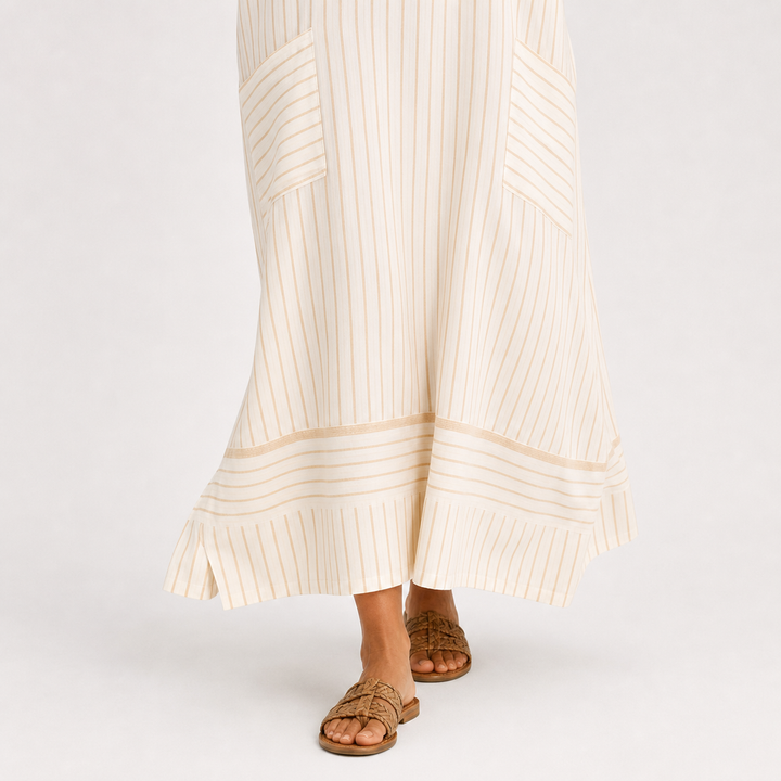 Caftán Farah Beige Rayas