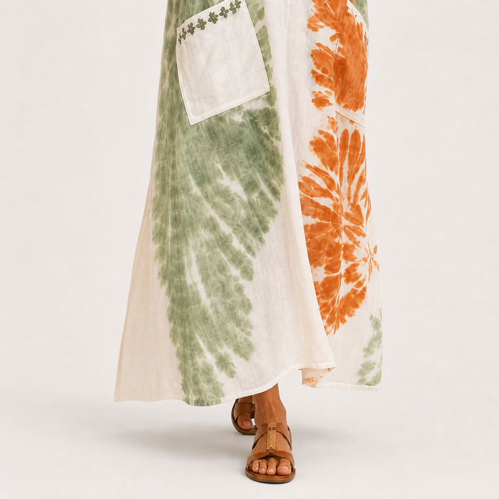 Caftán Mariam Tie-Dye Verde