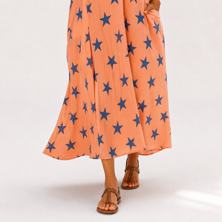 Caftán Selma Coral Estrellas