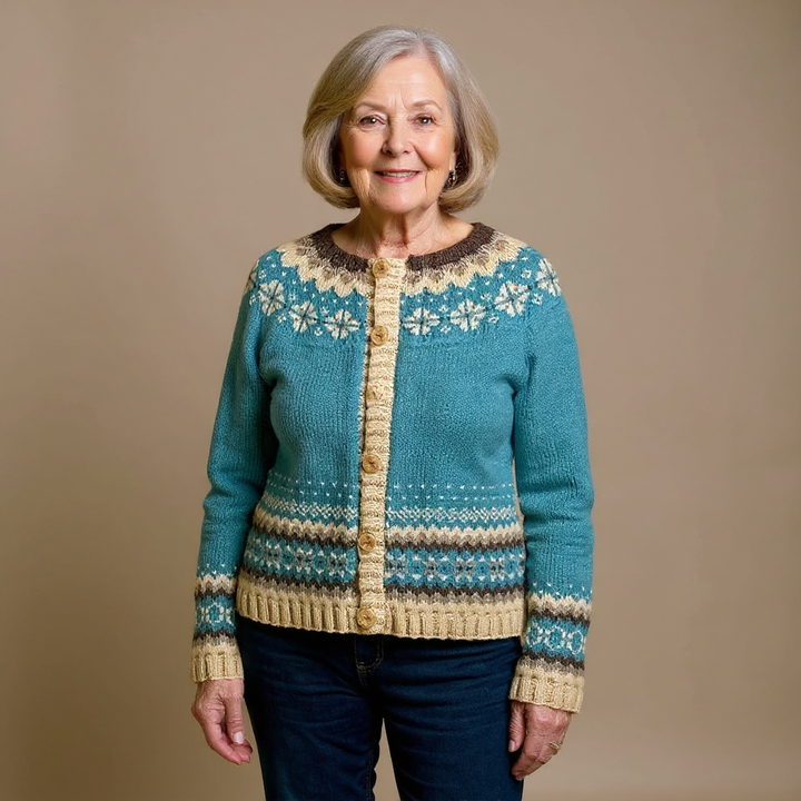 Cassandra | Jersey de punto vintage con estampado de isla