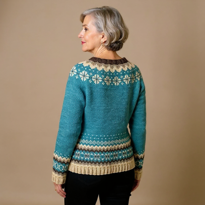 Cassandra | Jersey de punto vintage con estampado de isla