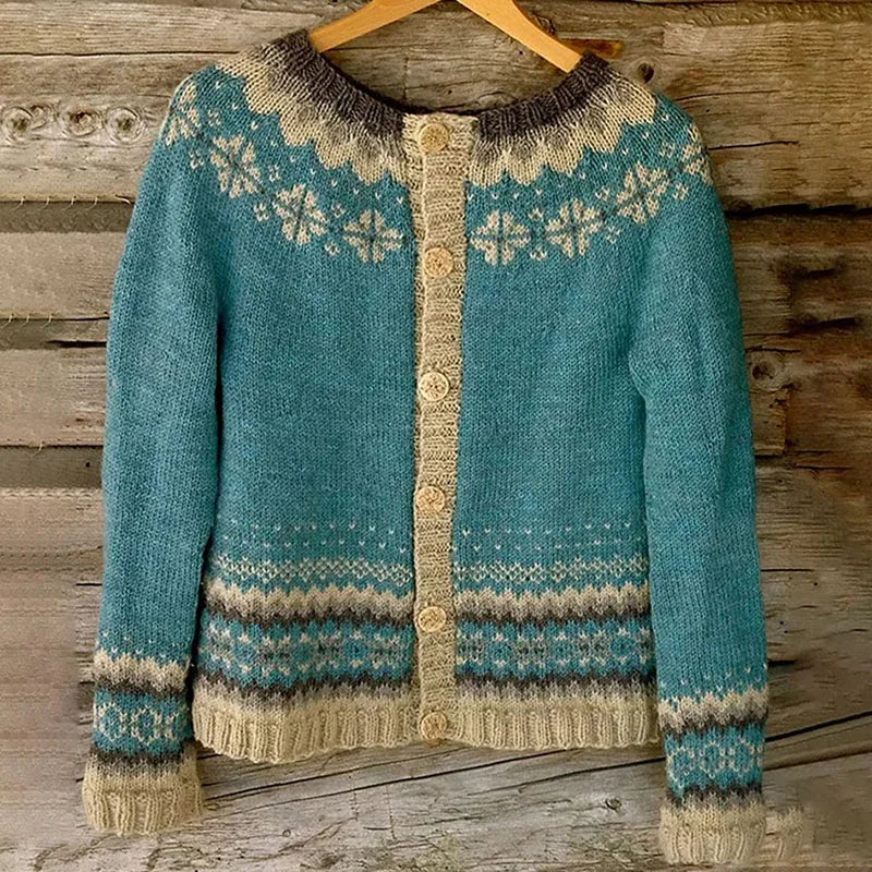 Cassandra | Jersey de punto vintage con estampado de isla