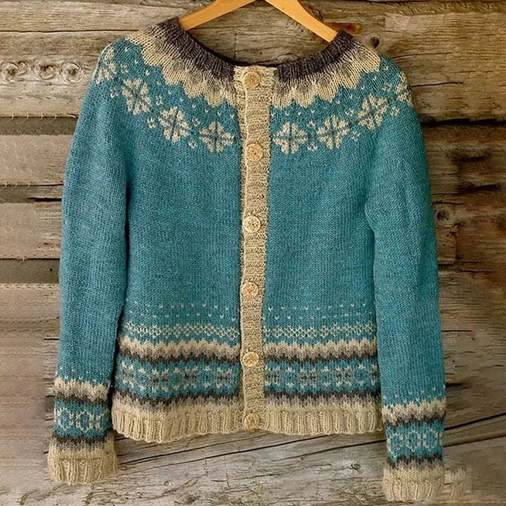 Cassandra | Jersey de punto vintage con estampado de isla