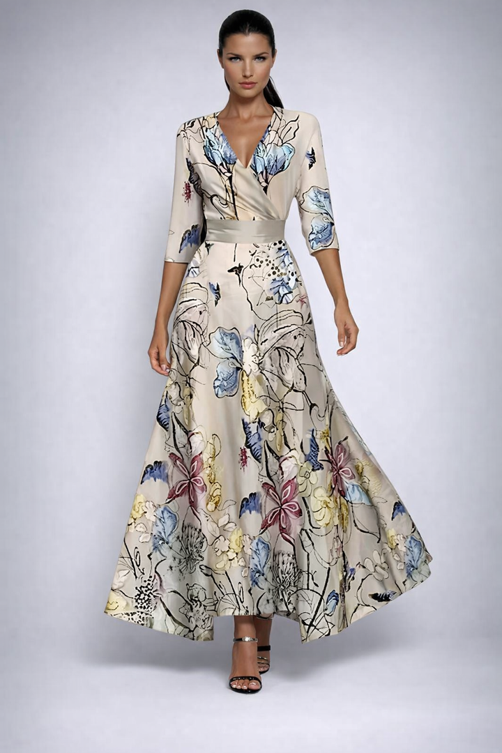 Elisa - Elegante Vestido Maxi Floral