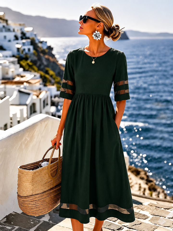 Cerelia | Vestido midi que realza la figura y estiliza el abdomen