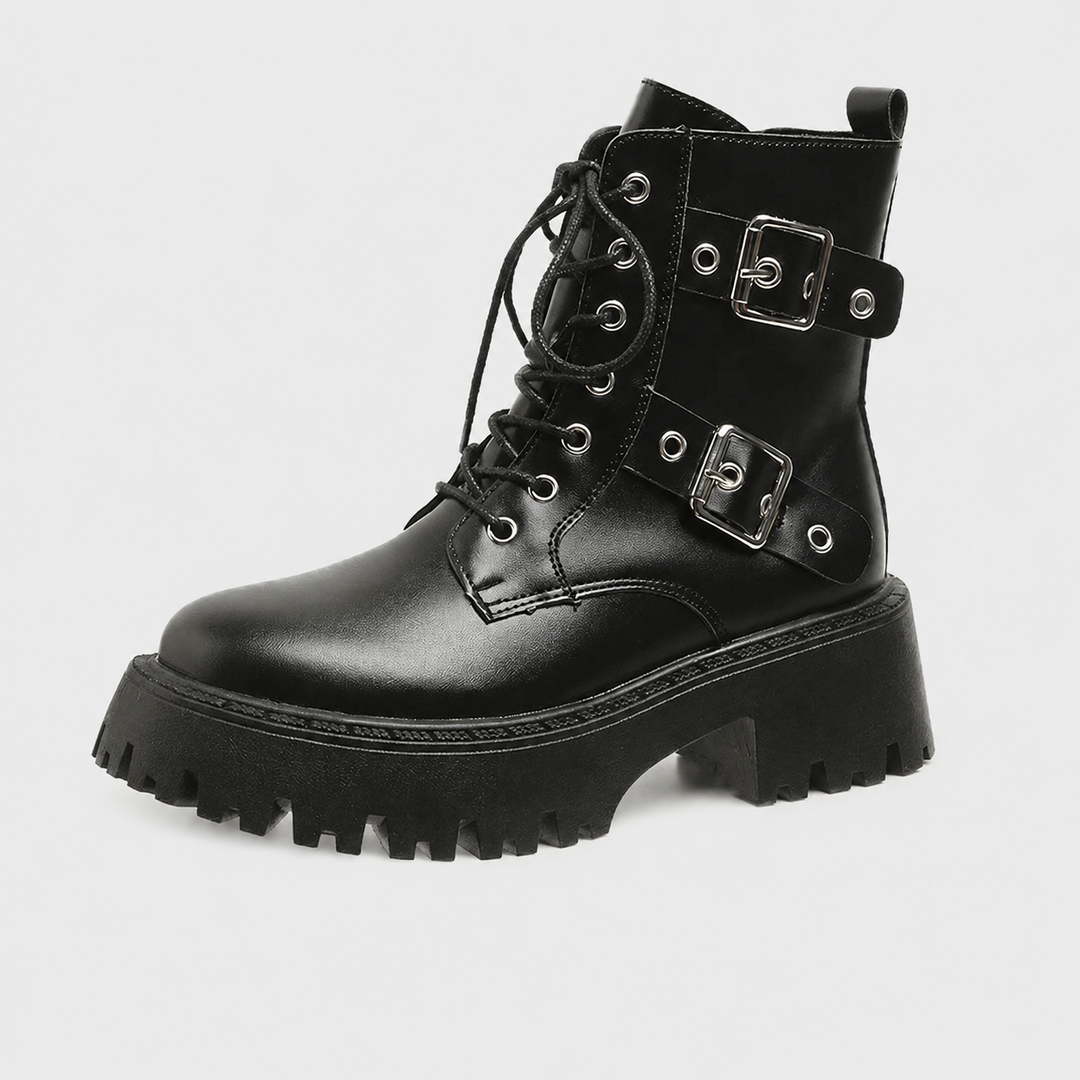 Elena™ | Botines con cordones de plataforma, estilo moderno