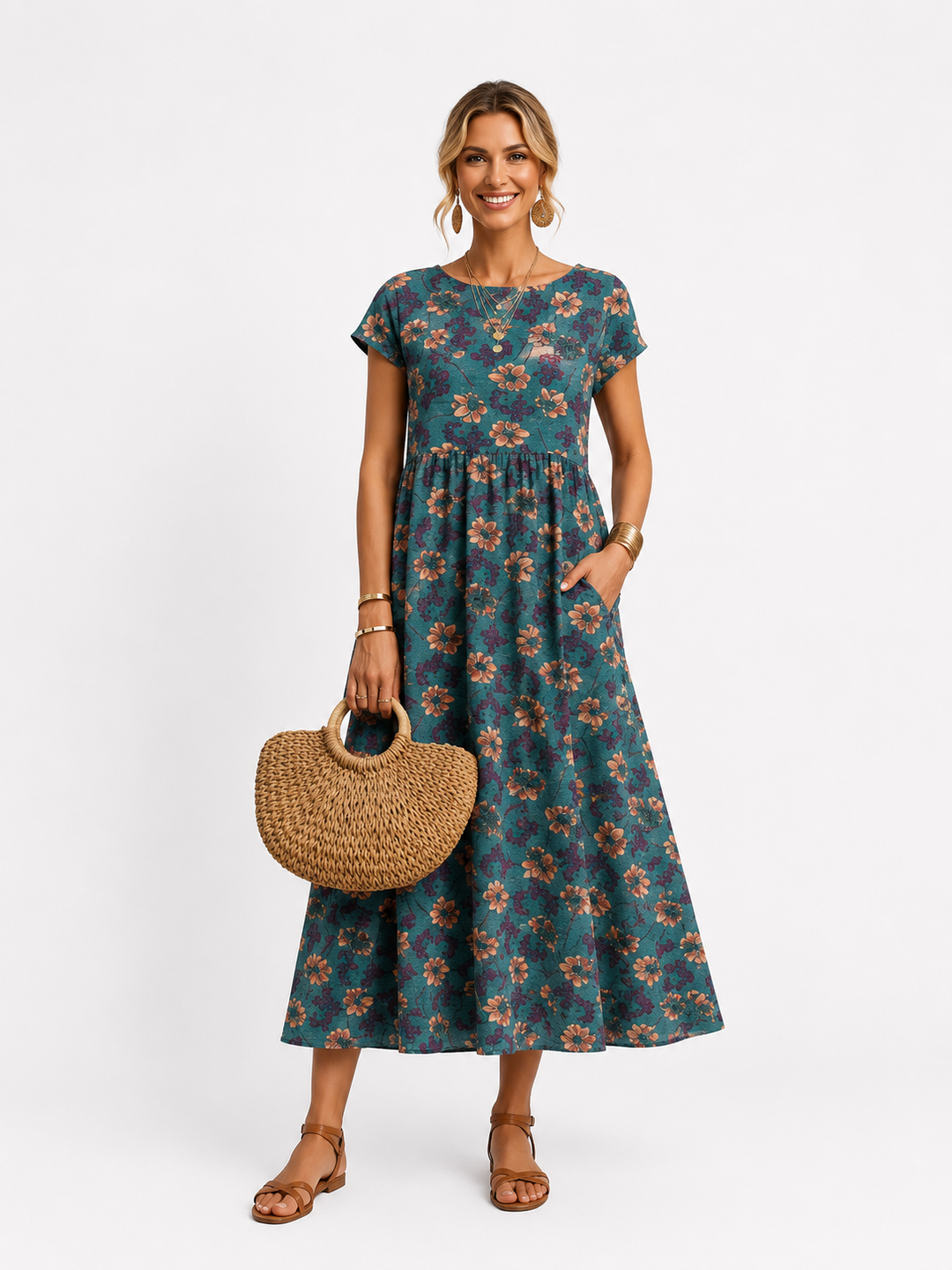 Florene | Vestido de verano con mangas cortas