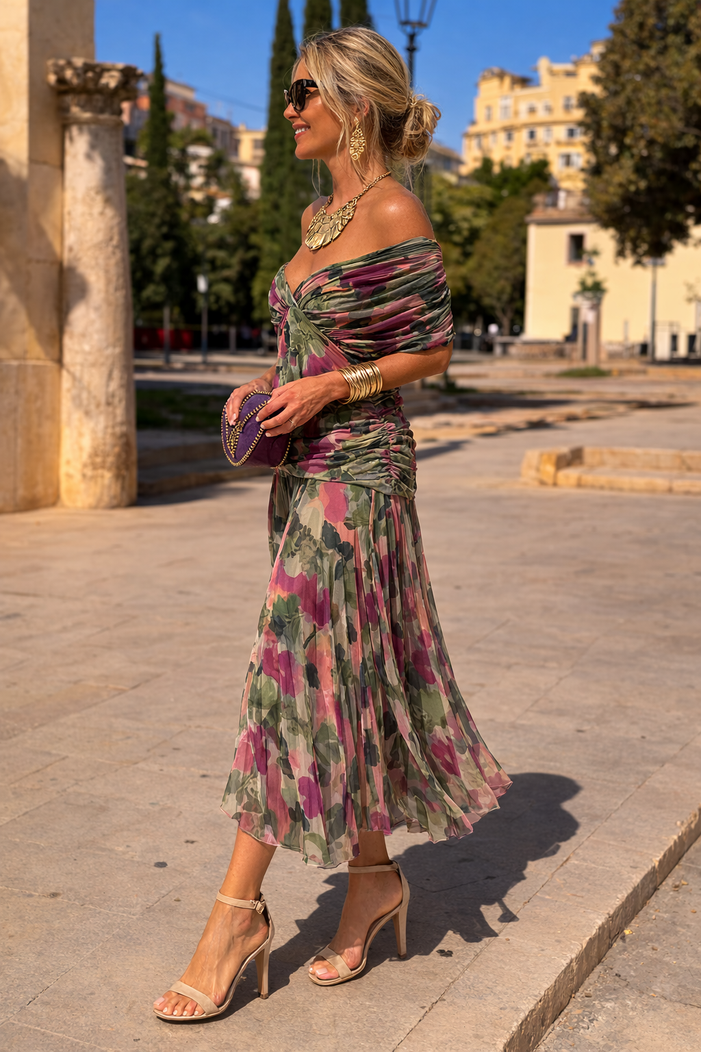 Elegante Vestido Maxi de Noche con Escote Corazón
