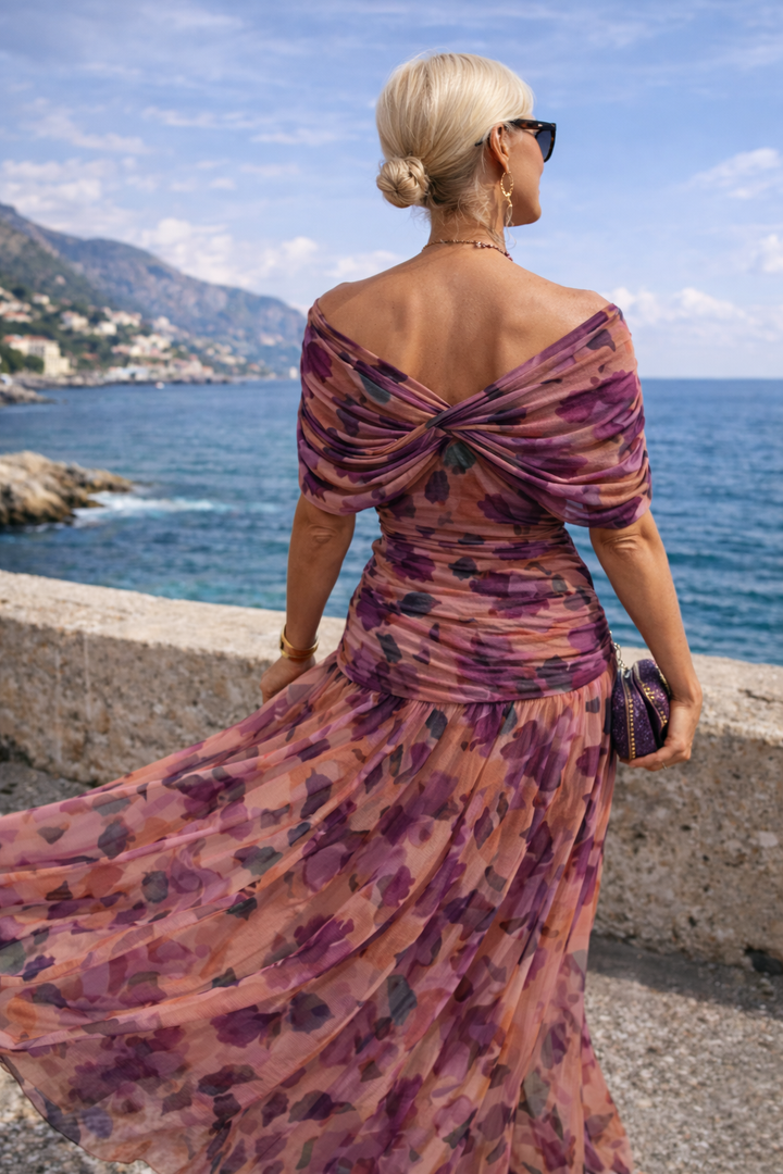 Elegante Vestido Maxi de Noche con Escote Corazón
