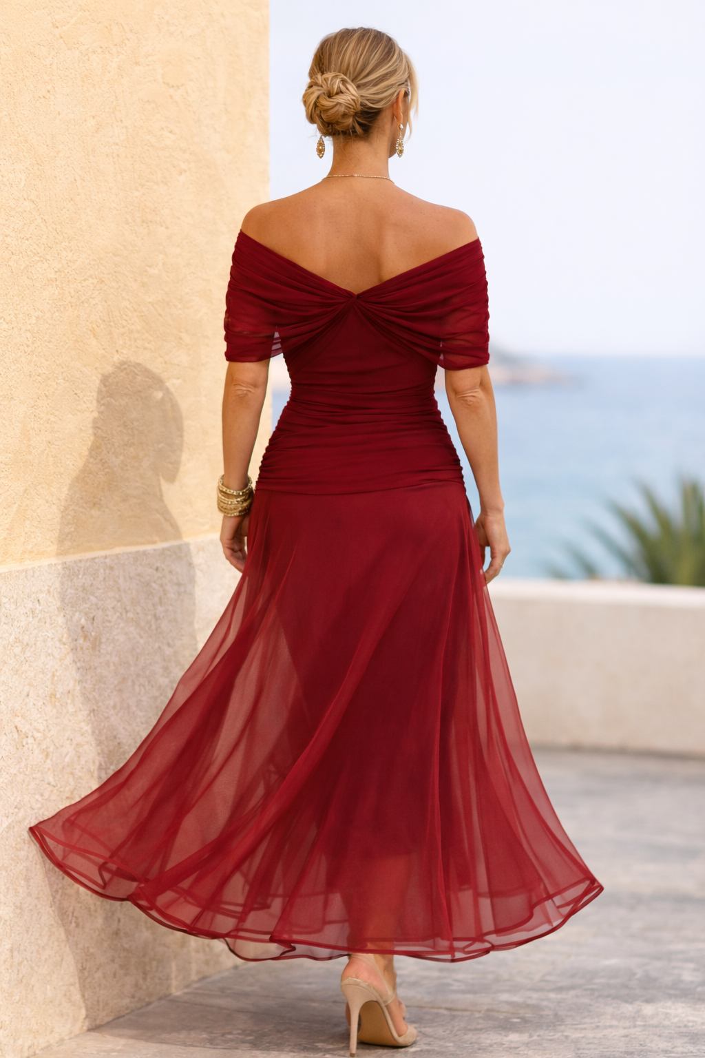 Elegante Vestido Maxi de Noche con Escote Corazón