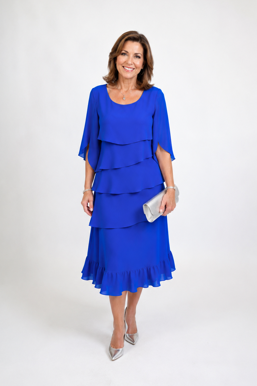 Anna | Elegante Vestido Midi con Volantes