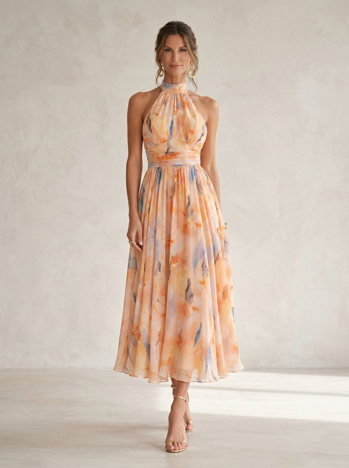 Esther™ | Vestido Halter con Estampado Acuarela