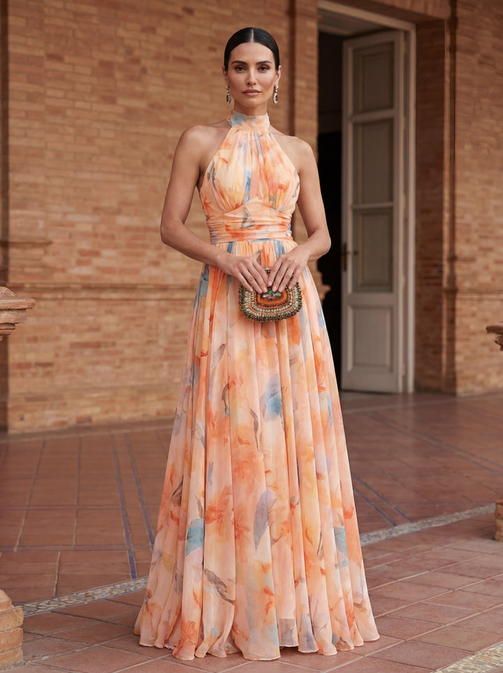 Esther™ | Vestido Halter con Estampado Acuarela