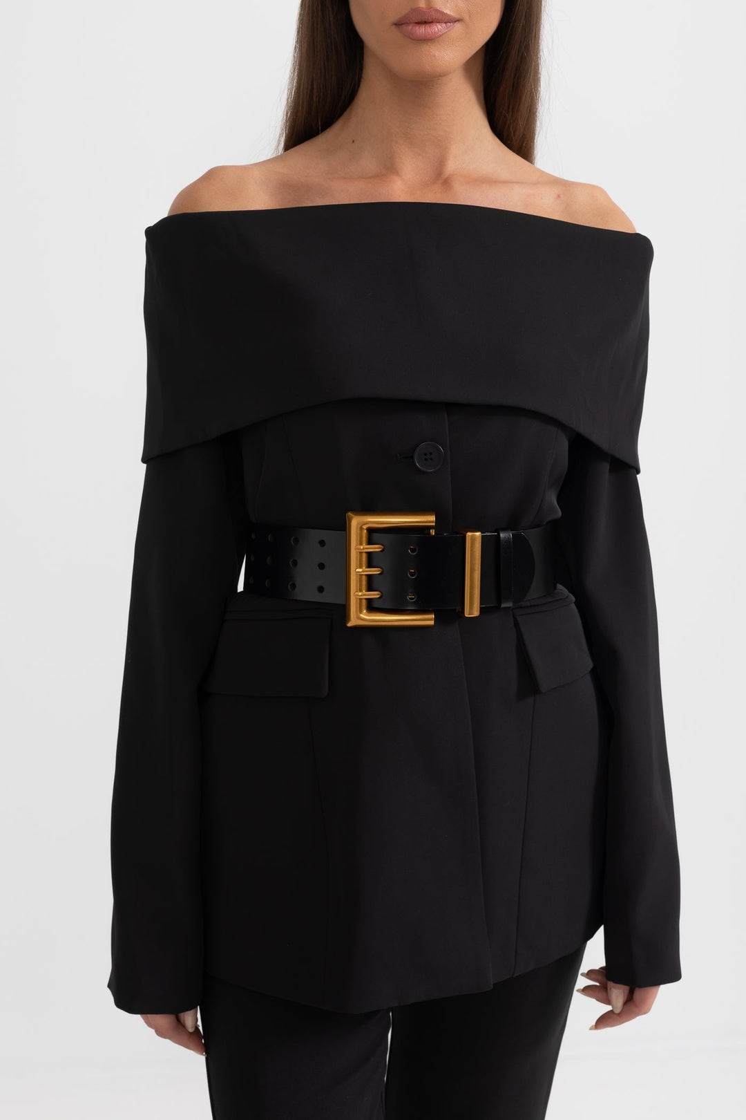 Conjunto Elegante de Chaqueta y Pantalón Negro