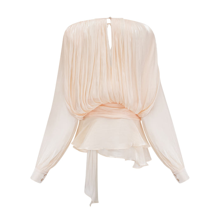 Vestido Mini Plisado Eugénie con Volantes