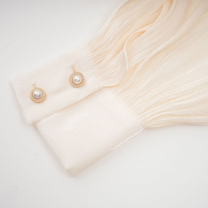 Vestido Mini Plisado Eugénie con Volantes