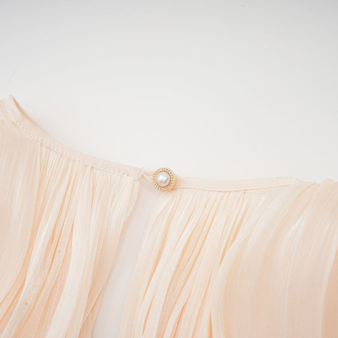 Vestido Mini Plisado Eugénie con Volantes