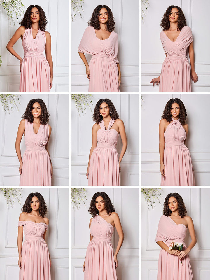Vestido Convertible MultiPosición de Gasa con Cuello Halter