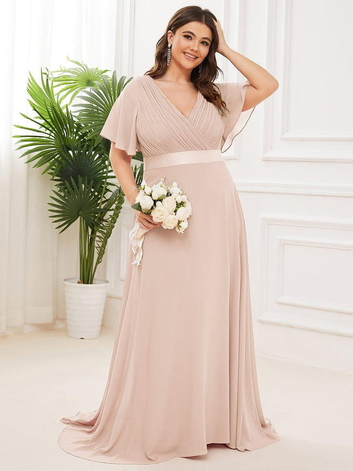 Vestido Maxi de Dama de Honor con Cintura Imperio
