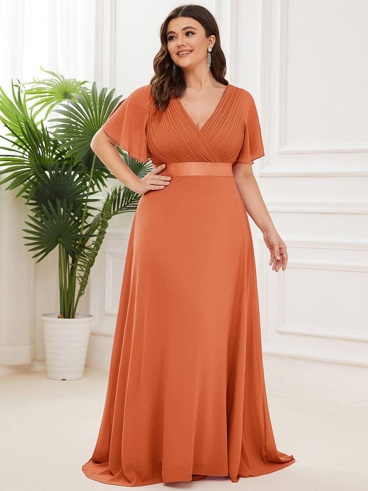 Vestido Maxi de Dama de Honor con Cintura Imperio