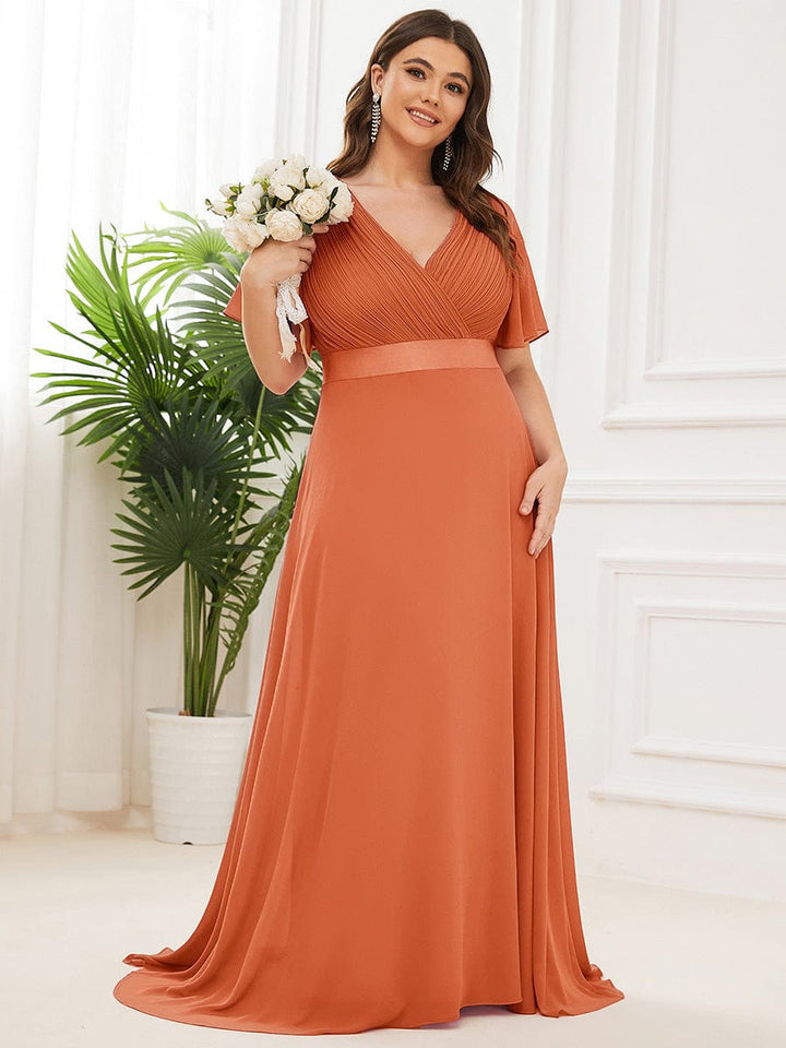 Vestido Maxi de Dama de Honor con Cintura Imperio