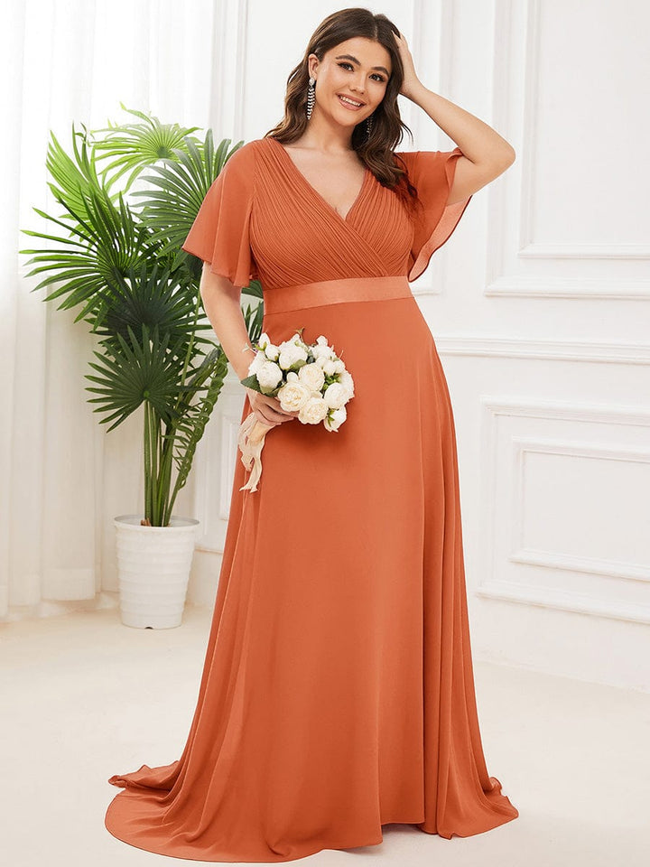 Vestido Maxi de Dama de Honor con Cintura Imperio
