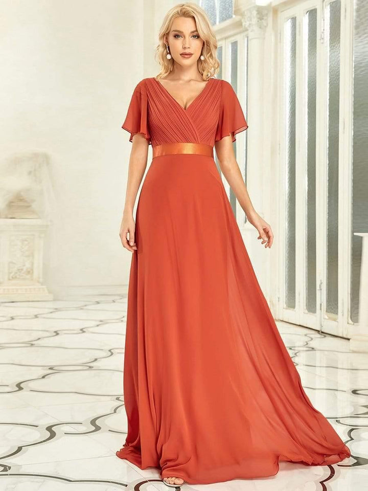 Vestido Maxi de Dama de Honor Monica con Cintura Imperio