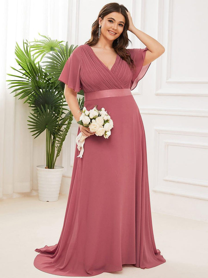 Vestido Maxi de Dama de Honor con Cintura Imperio