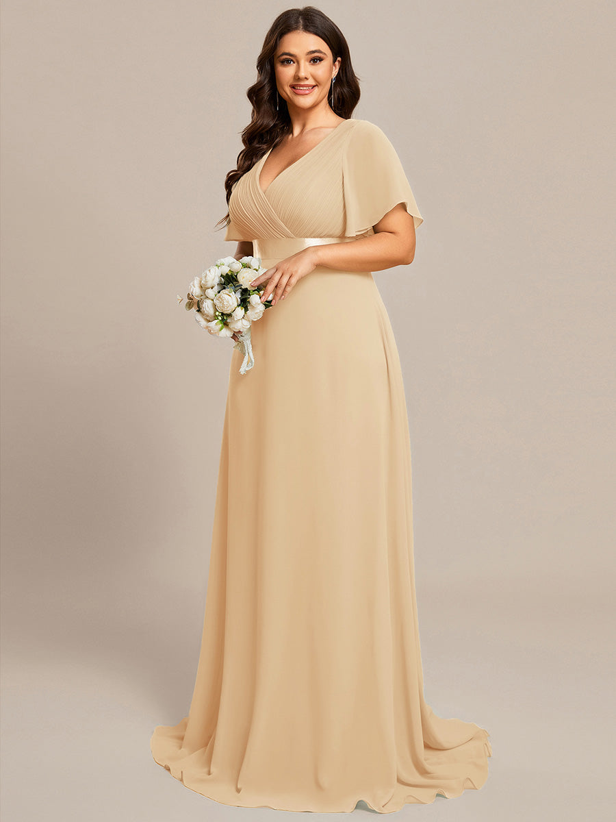 Vestido Maxi de Dama de Honor con Cintura Imperio