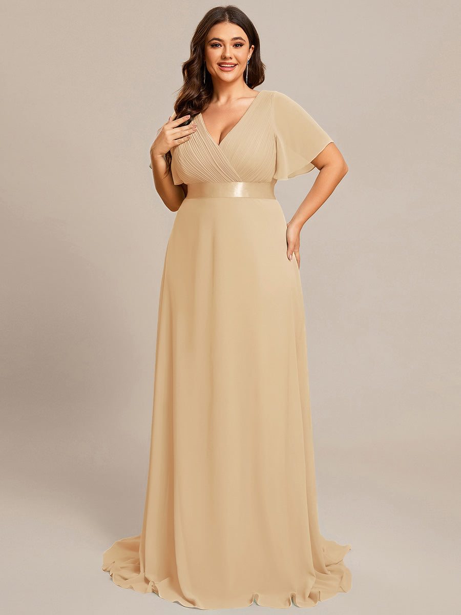 Vestido Maxi de Dama de Honor con Cintura Imperio