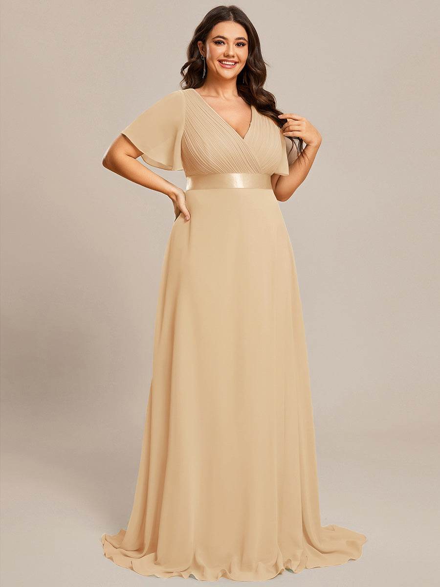 Vestido Maxi de Dama de Honor con Cintura Imperio