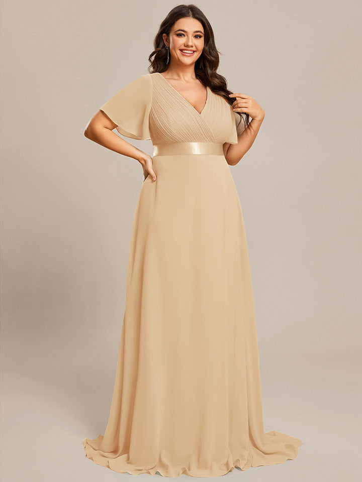 Vestido Maxi de Dama de Honor con Cintura Imperio