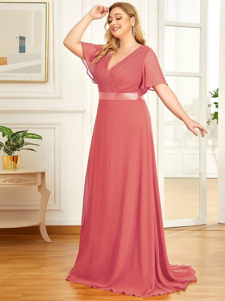 Vestido Maxi de Dama de Honor con Cintura Imperio