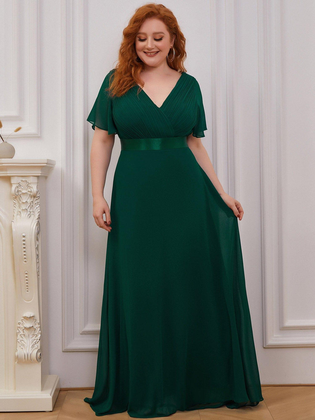 Vestido Maxi de Dama de Honor con Cintura Imperio