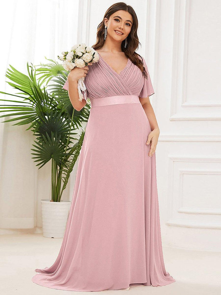 Vestido Maxi de Dama de Honor con Cintura Imperio
