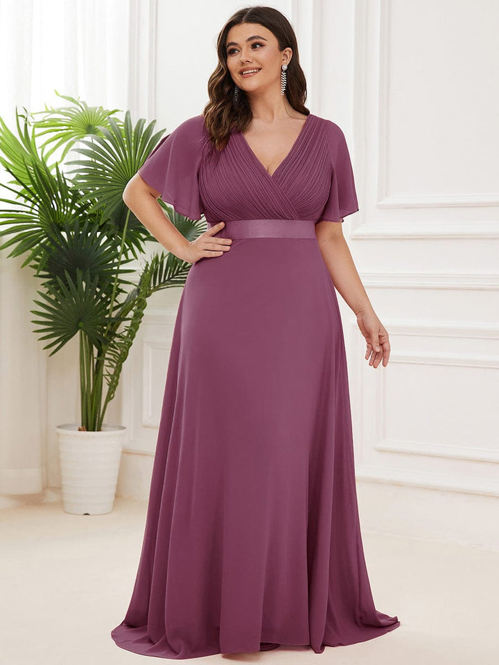 Vestido Maxi de Dama de Honor con Cintura Imperio