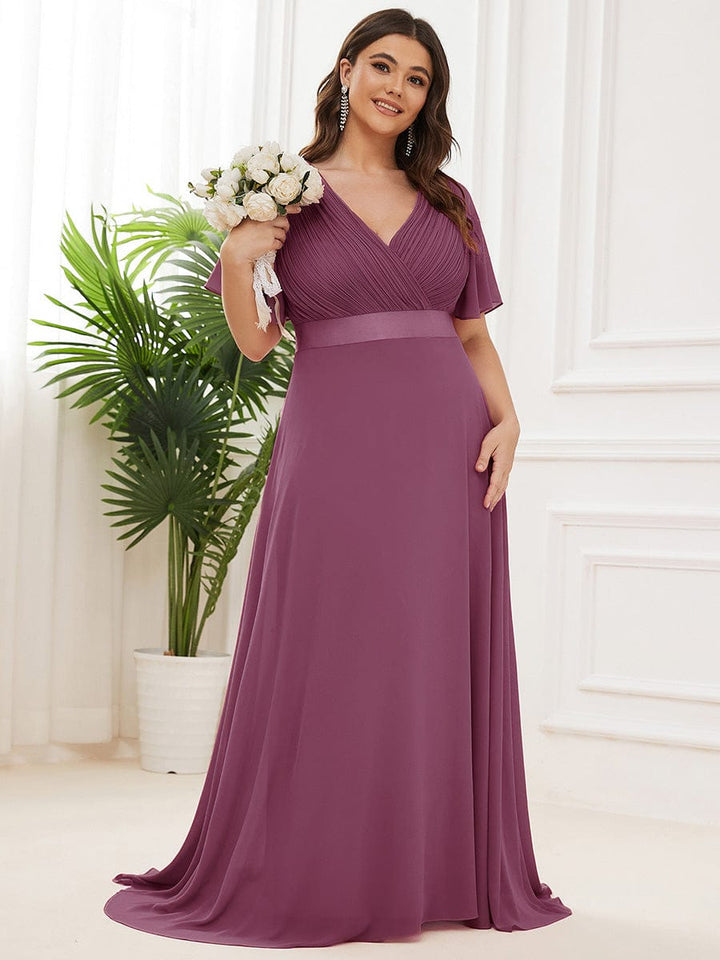 Vestido Maxi de Dama de Honor con Cintura Imperio