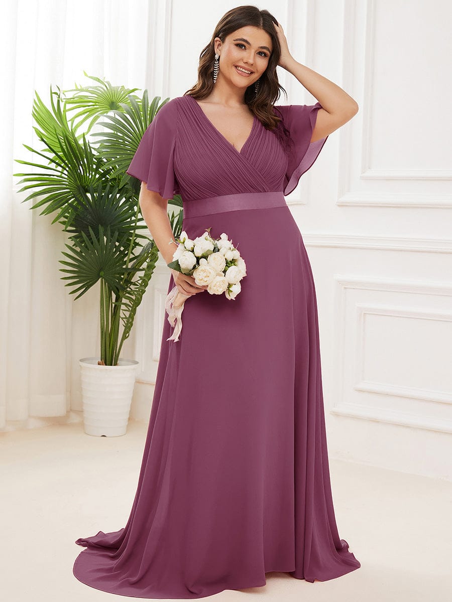 Vestido Maxi de Dama de Honor con Cintura Imperio